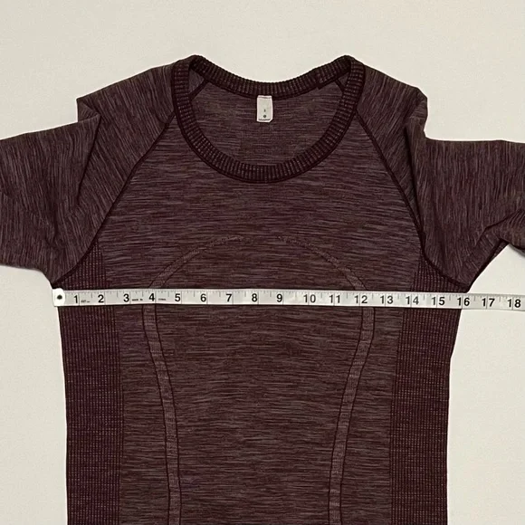 Lululemon Swiftly Wool Pullover Long Sleeve Shirt Dark Adobe/White Size 8 - Picture 12 of 14